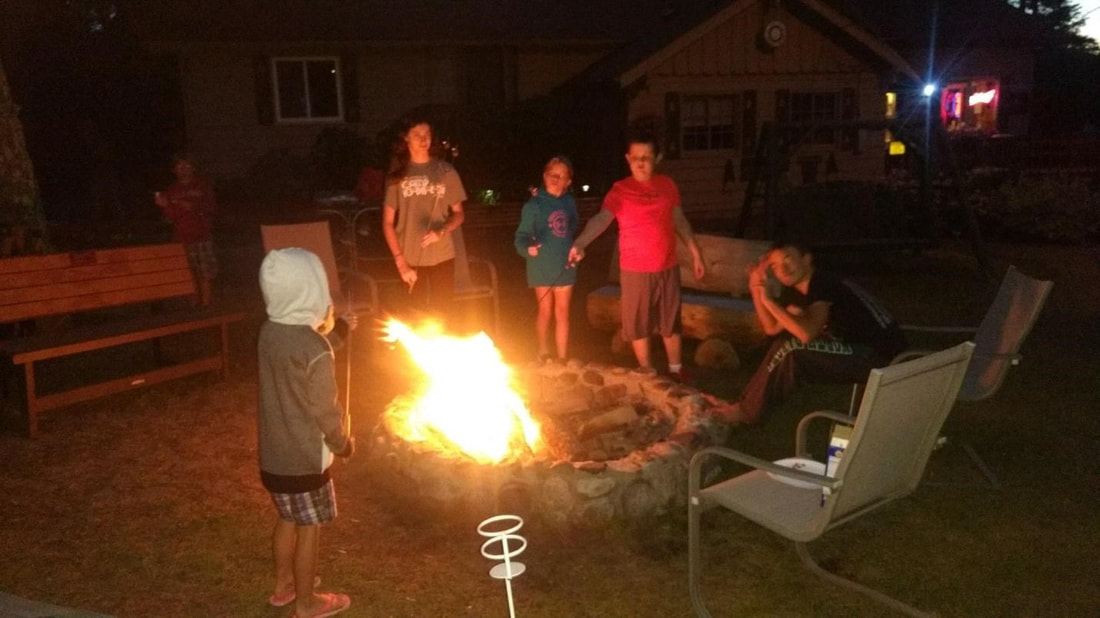 fun around the campfire at Cut Foot Sioux Resort