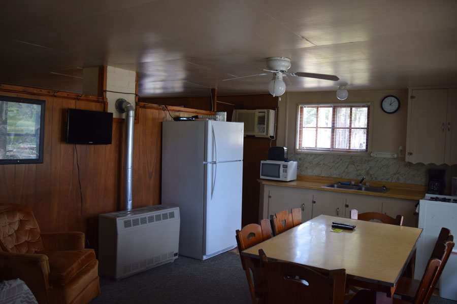 cabin 9 kitchen and dining areas
