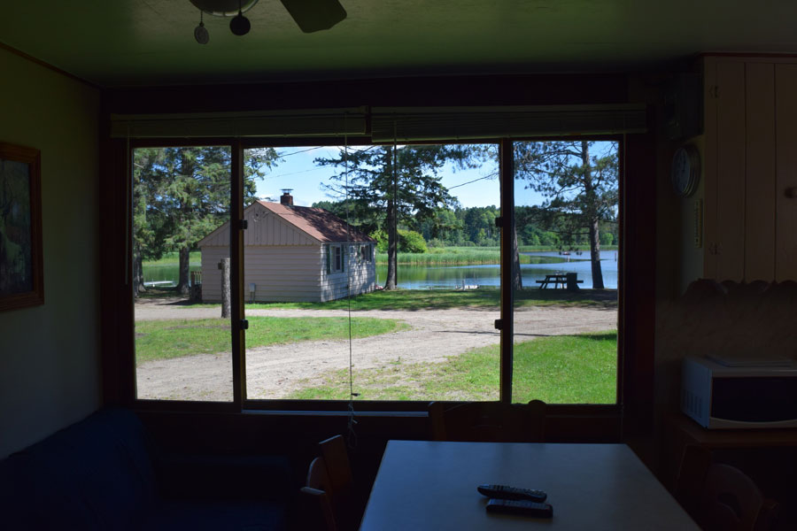 view out the front window of cabin 7