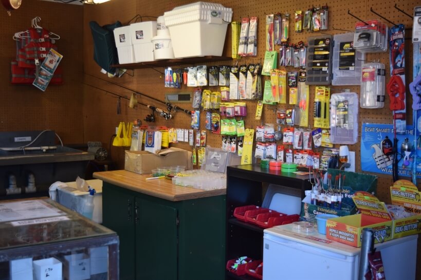 Inside the bait shop at Cut Foot Sioux Resort